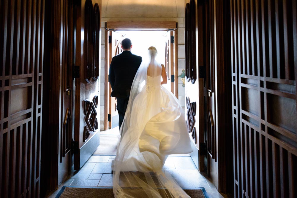 bride and groom exit